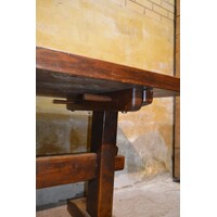 thumb-Massief eiken kloostertafel demontabel-3