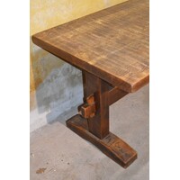 thumb-Massief eiken kloostertafel demontabel-5