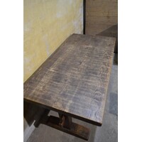 thumb-Massief eiken kloostertafel demontabel-6