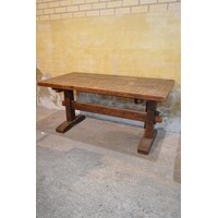 thumb-Massief eiken kloostertafel demontabel-1