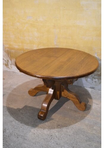 Ronde uitschuif eettafel eiken 