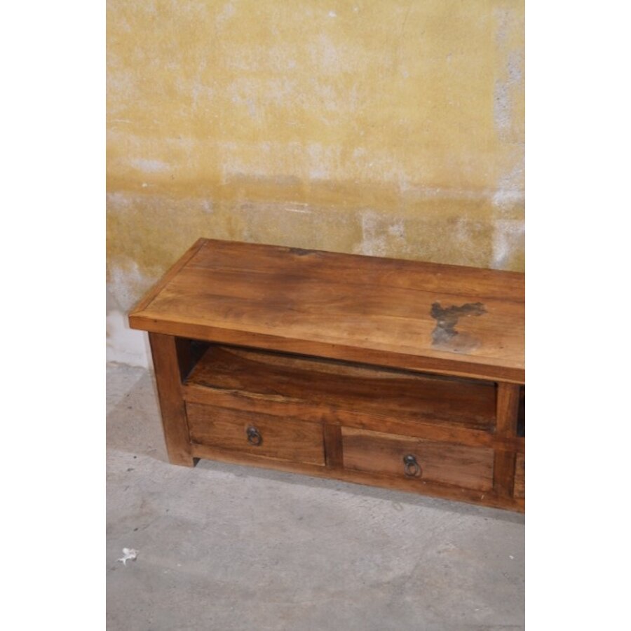 Vintage teakhouten tv-meubel jaren 50 sideboard-4