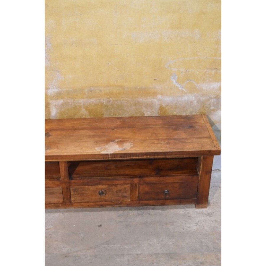 Vintage teakhouten tv-meubel jaren 50 sideboard-5