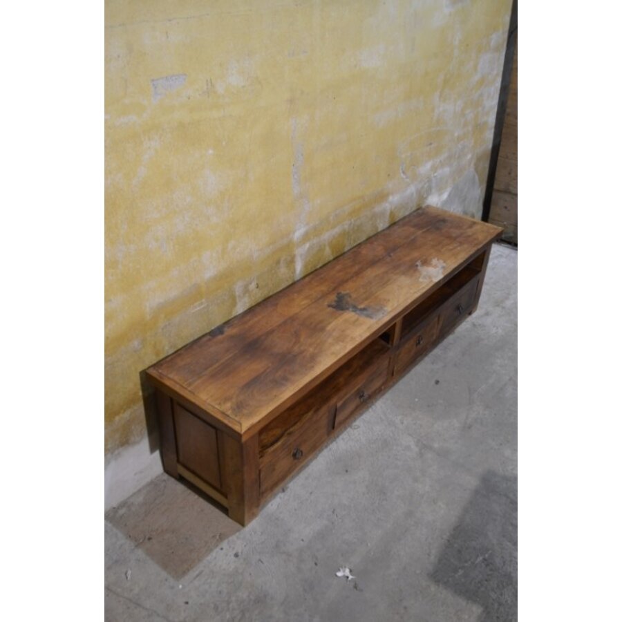 Vintage teakhouten tv-meubel jaren 50 sideboard-1