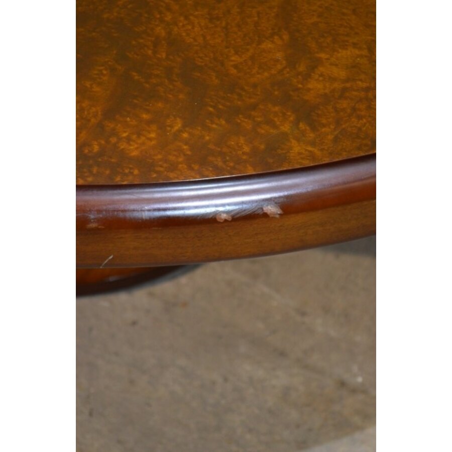 Vintage ovale salontafel met wortelnoten fineer-3