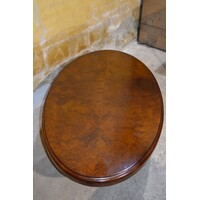 thumb-Vintage ovale salontafel met wortelnoten fineer-5