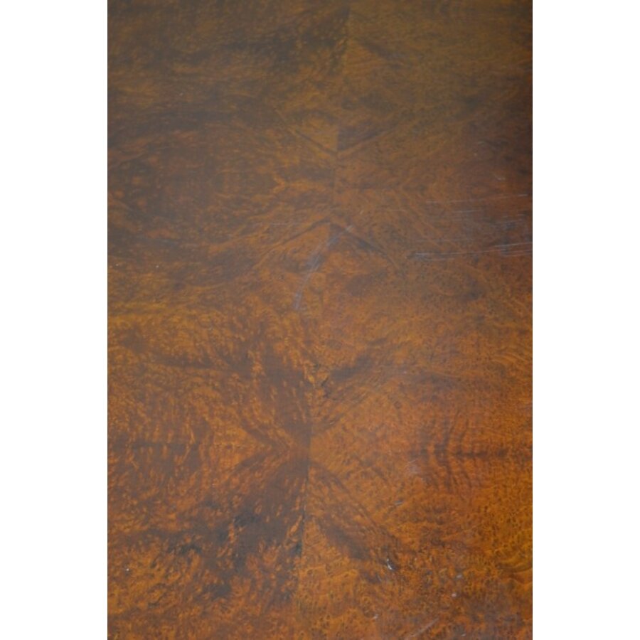 Vintage ovale salontafel met wortelnoten fineer-6