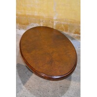 thumb-Vintage ovale salontafel met wortelnoten fineer-8