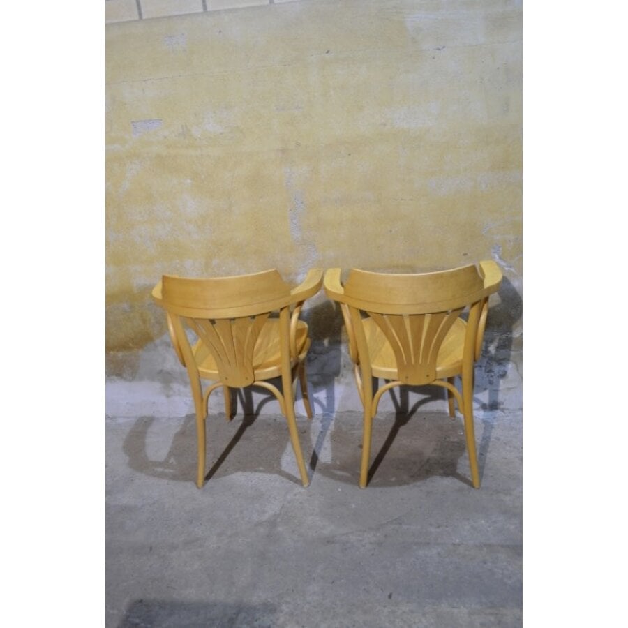 2 vintage Radomsko Thonet caféstoelen met armleuning-6