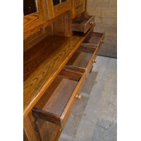 thumb-Donker eiken buffetkast met vitrinedeuren-2