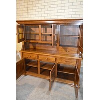 thumb-Donker eiken buffetkast met vitrinedeuren-10