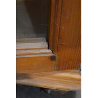 thumb-Massief grenen vitrinekast met glazen deuren-5