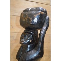thumb-Massief teakhouten Afrikaans vrouwbeeld-2
