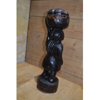 thumb-Massief teakhouten Afrikaans vrouwbeeld-5