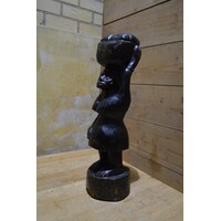 thumb-Massief teakhouten Afrikaans vrouwbeeld-7