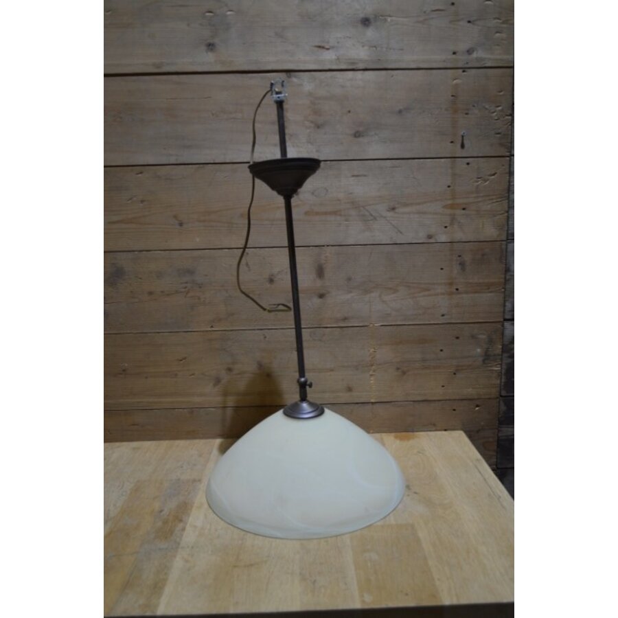 Vintage hanglamp met mat glazen kap-2