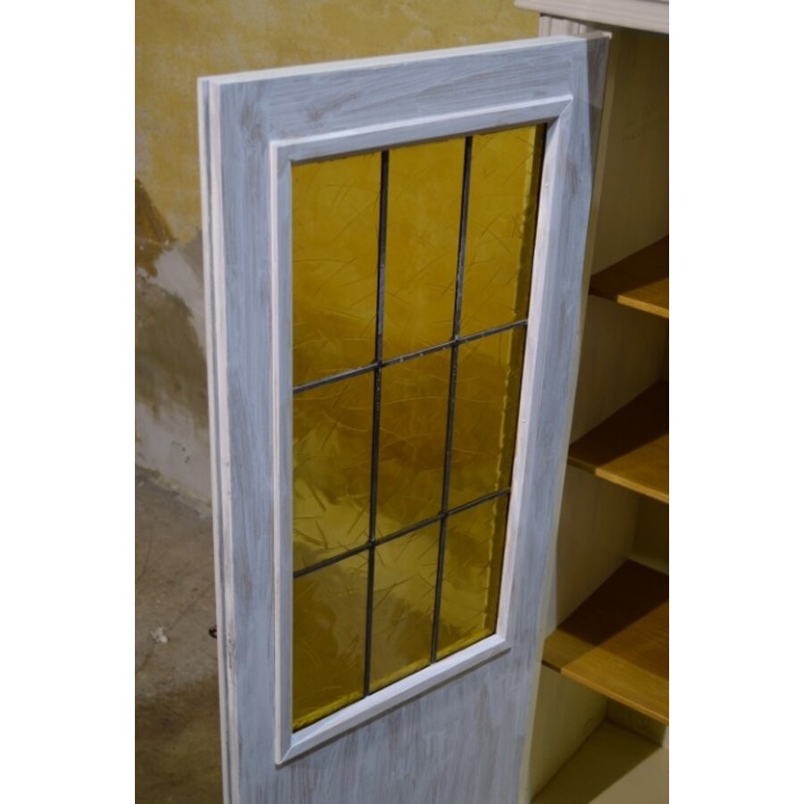 2-deurs vitrinekastje met glas-in-lood-7