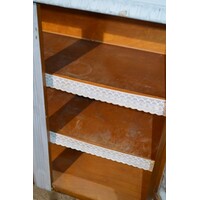thumb-Klein vintage vitrinekastje met glas-in-lood deuren-6