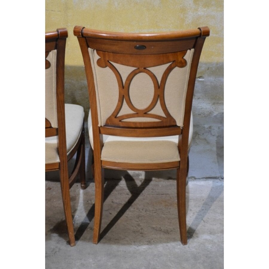 Set van 3 Directoire Reims kersenhouten stoelen-4