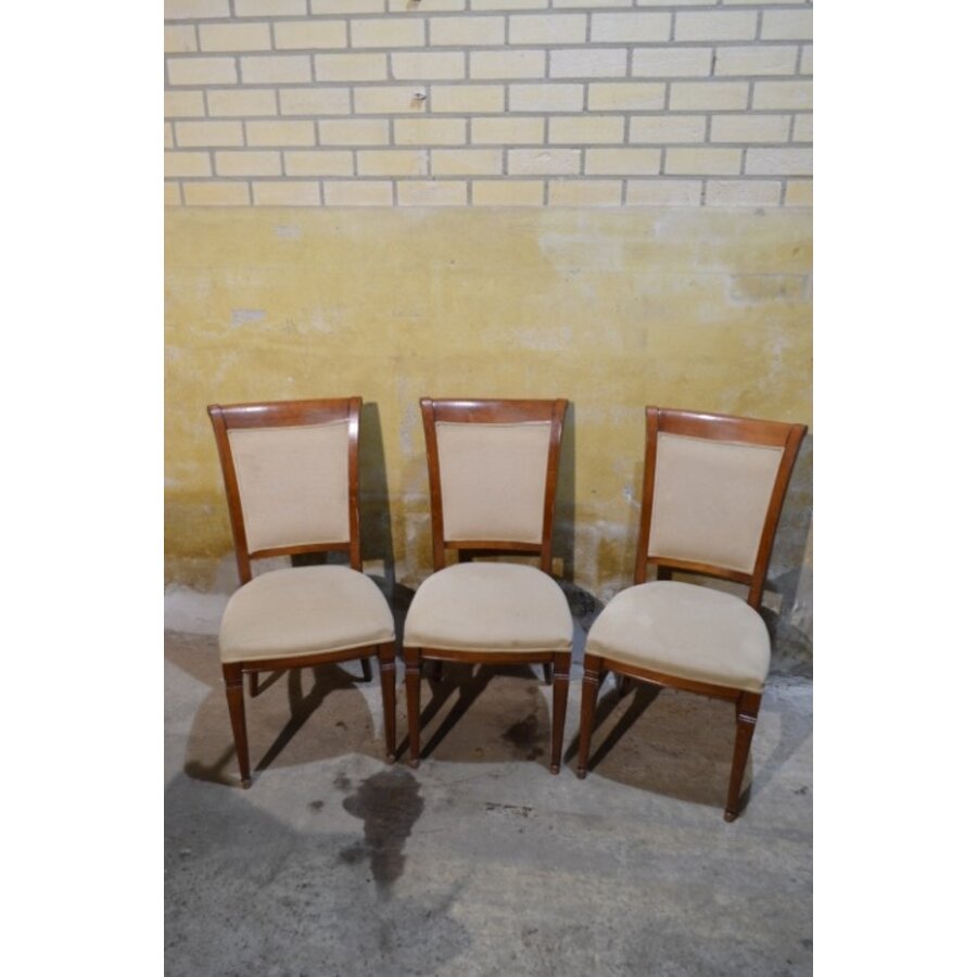 Set van 3 Directoire Reims kersenhouten stoelen-2