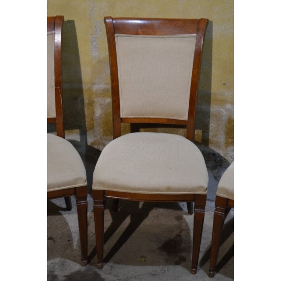Set van 3 Directoire Reims kersenhouten stoelen-6