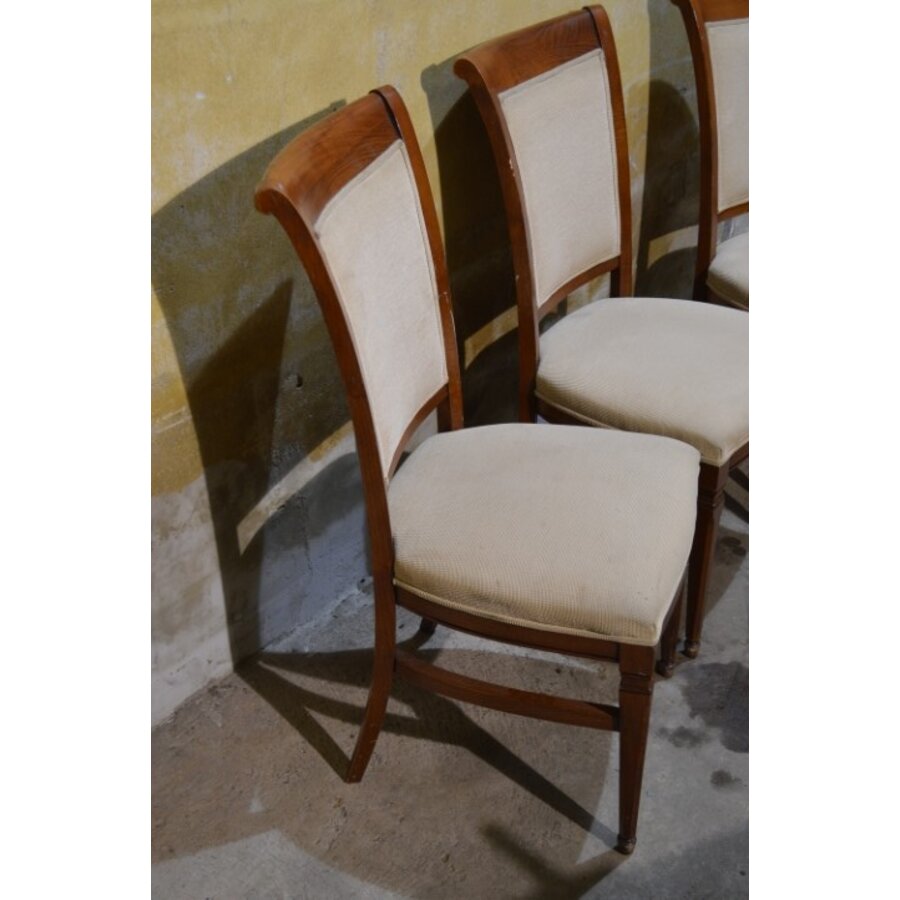 Set van 3 Directoire Reims kersenhouten stoelen-7