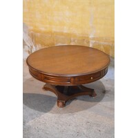 thumb-Ronde eiken salontafel met 2 lades-1