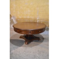 thumb-Ronde eiken salontafel met 2 lades-2