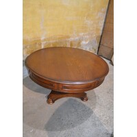 thumb-Ronde eiken salontafel met 2 lades-8