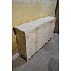 LoodsVol, Tweedehands Brocante teakhouten dressoir met lamellendeuren en ruime vakken