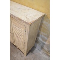 thumb-Brocante teakhouten dressoir met lamellendeuren en ruime vakken-4