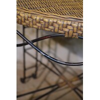 thumb-Ronde salon- / bijzettafel van metaal en rotan-4