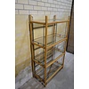 LoodsVol, Tweedehands Vintage schappenkast van bamboe en metaal met rookglas