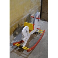 thumb-Vintage houten schommelpaard voor kinderen-2
