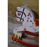 thumb-Vintage houten schommelpaard voor kinderen-4