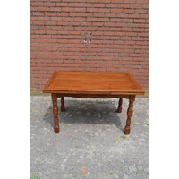 thumb-Donker eiken uitschuifbare eettafel met vaste poten-2