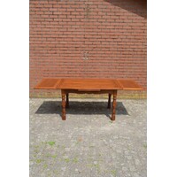 thumb-Donker eiken uitschuifbare eettafel met vaste poten-4