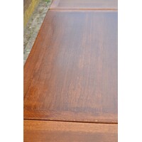thumb-Donker eiken uitschuifbare eettafel met vaste poten-6