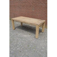 thumb-Massief teak uitschuifbare eettafel van Xooon met stoere used-look-2