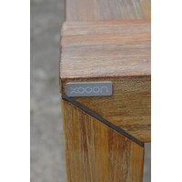 thumb-Massief teak uitschuifbare eettafel van Xooon met stoere used-look-4