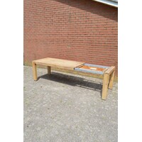 thumb-Massief teak uitschuifbare eettafel van Xooon met stoere used-look-5
