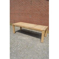 thumb-Massief teak uitschuifbare eettafel van Xooon met stoere used-look-7