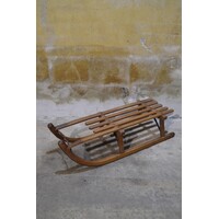 thumb-Ouderwetse houten Davos slee-1