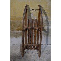 thumb-Ouderwetse houten Davos slee-5