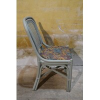 thumb-Vintage rotan stoel met stoffen zitting-2