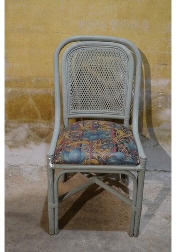 Rotan stoel stof zitting 