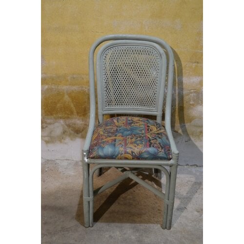 Rotan stoel stof zitting 