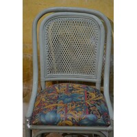 thumb-Vintage rotan stoel met stoffen zitting-6