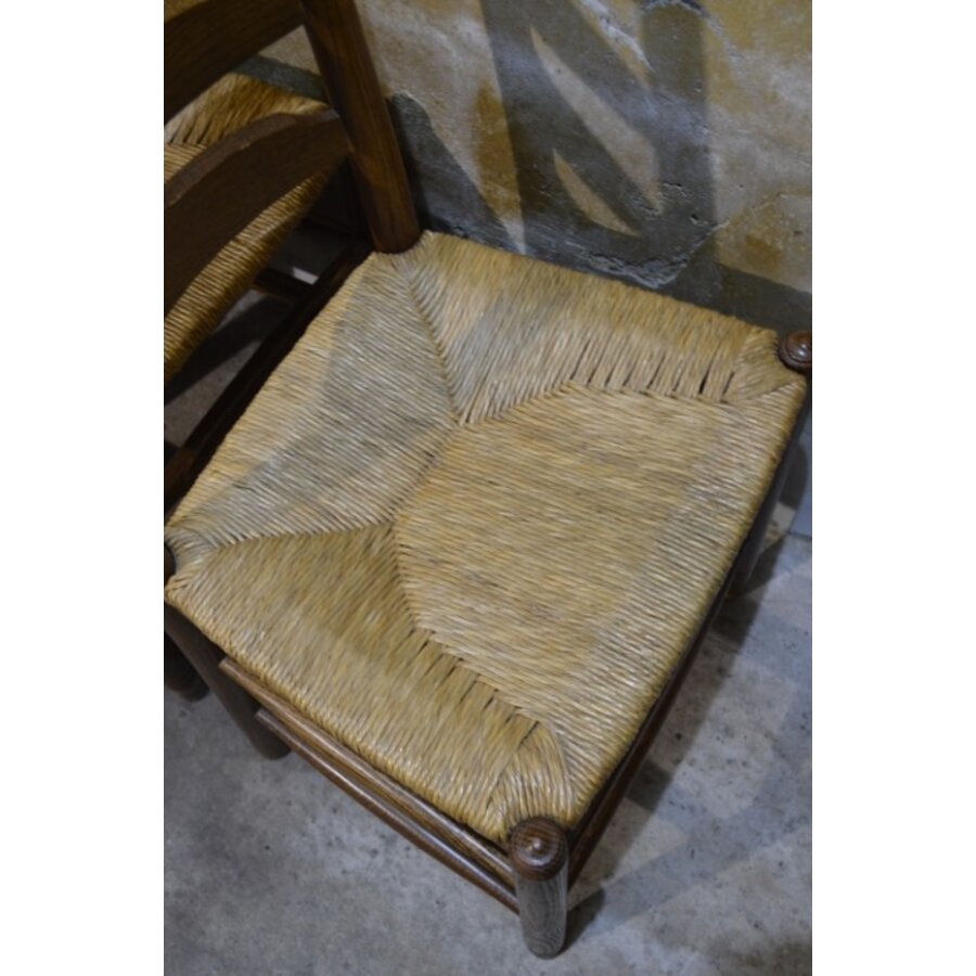 Set van 4 donker eiken knopstoelen-3