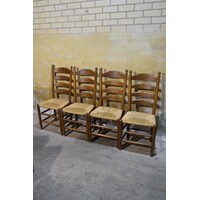 thumb-Set van 4 donker eiken knopstoelen-2